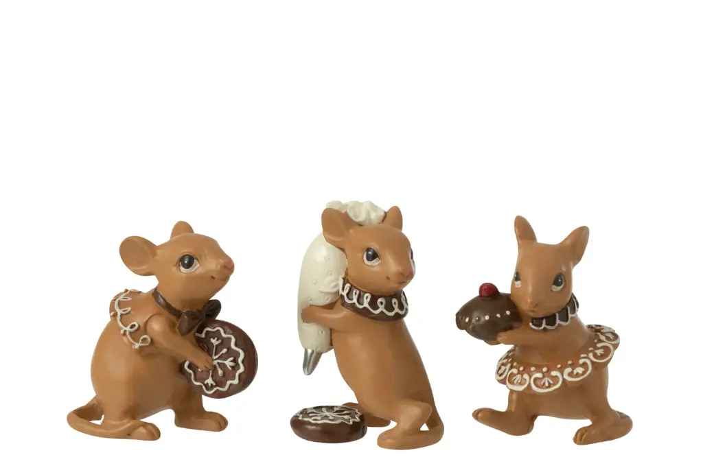Trio de petites souris cuisinières de Noël