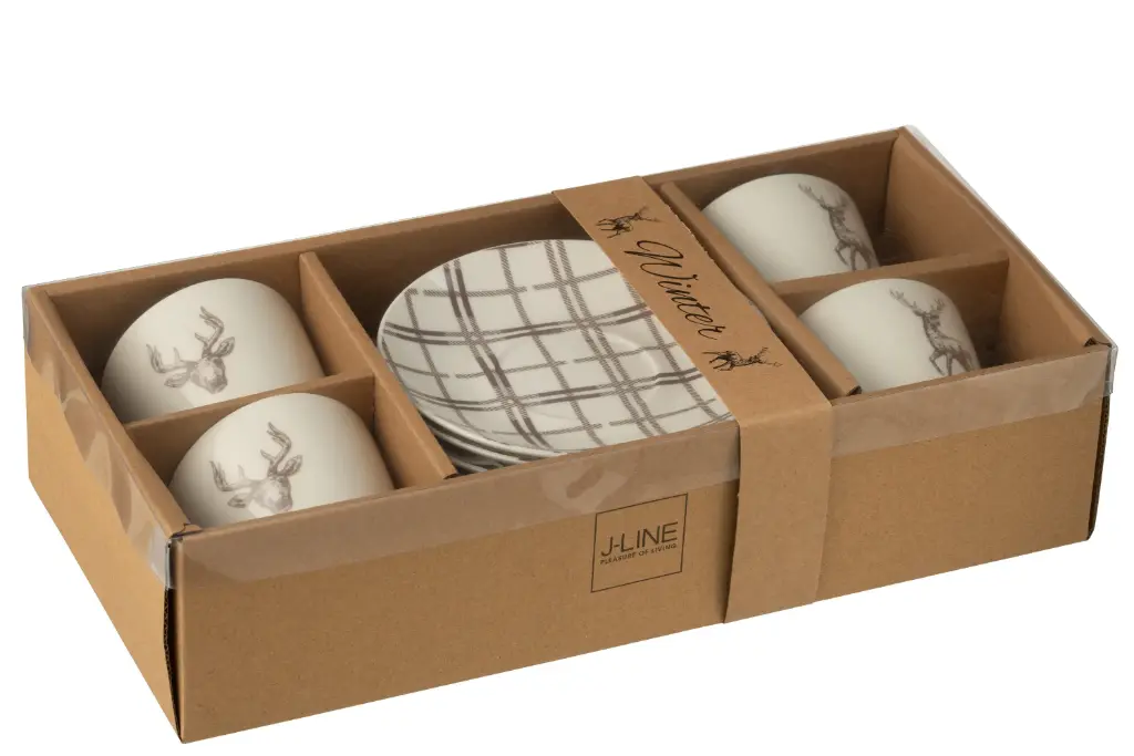 Boîte cadeau 4 tasses+ sous-tasses