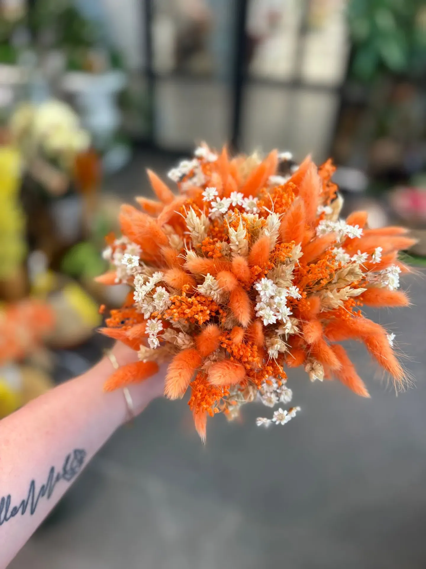 Bouquet de fleurs séchées (Orange)