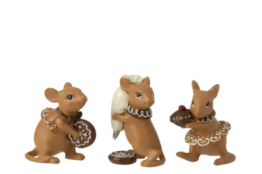 Trio de petites souris cuisinières de Noël